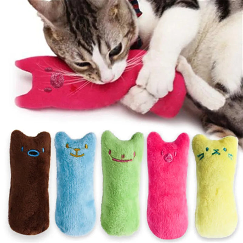 1 pieza de juguete para gatos con diseño de gato, que contiene una almohada de felpa con sonido, juguete interactivo para mascotas, juguetes de felpa para mascotas, varios colores disponibles