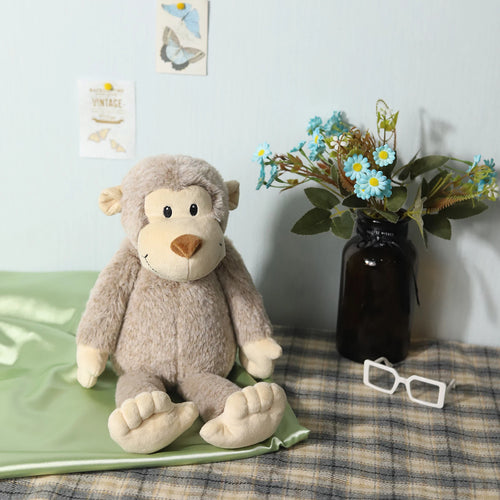 Bashful-muñeco de peluche de mono, Animal de peluche suave clásico, muñeca cómoda para bebé, bonito mono marrón, regalo para niños recién nacidos