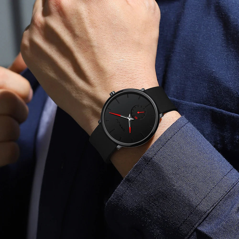 CRRJU-Conjunto de relojes de silicona informales para hombre y mujer, relojes de pulsera de cuarzo con esfera Simple, reloj de vestir para mujer