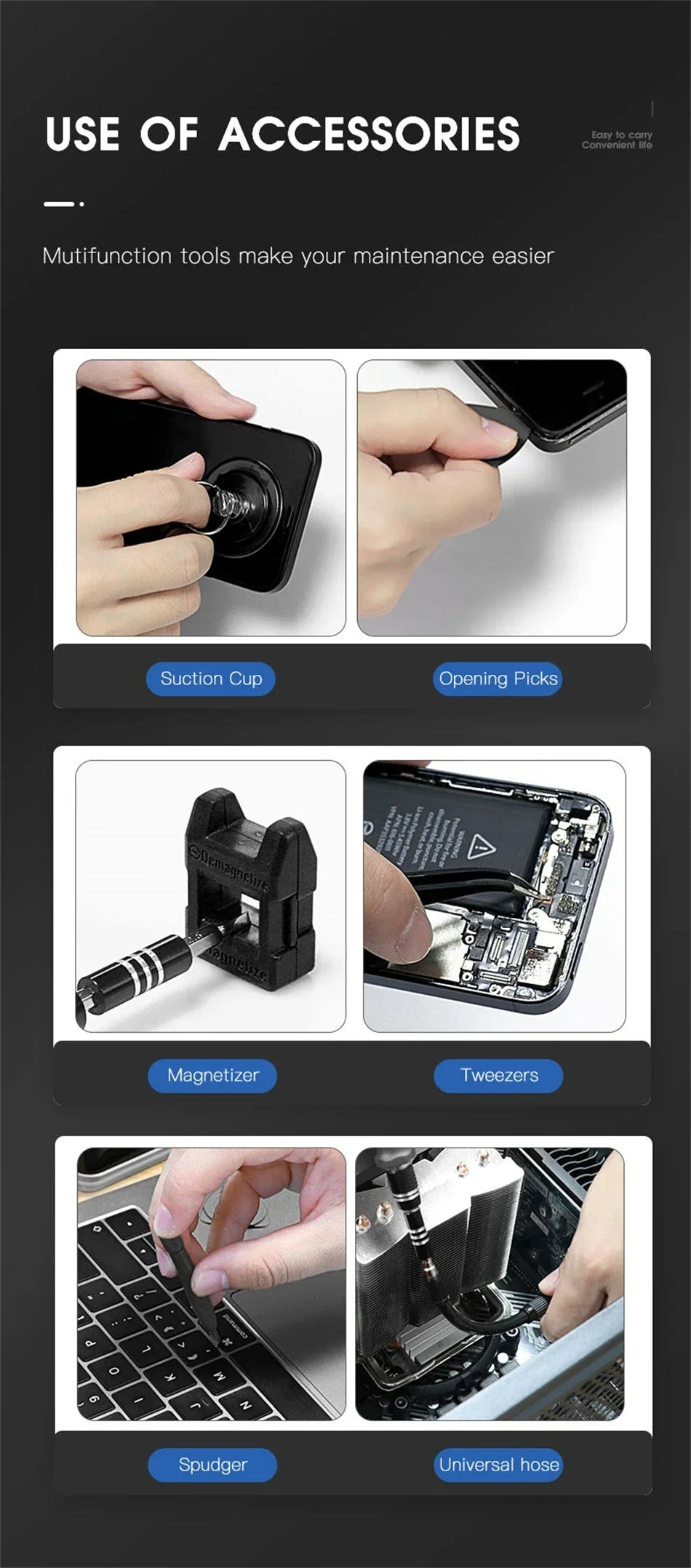 Juego de Destornilladores Magnéticos de Precisión Profesional 115 en 1, Juego de Herramientas de Reparación con Puntas Torx Hexagonales para iPhone, Xiaomi, Mac, PC, Gafas, Relojes
