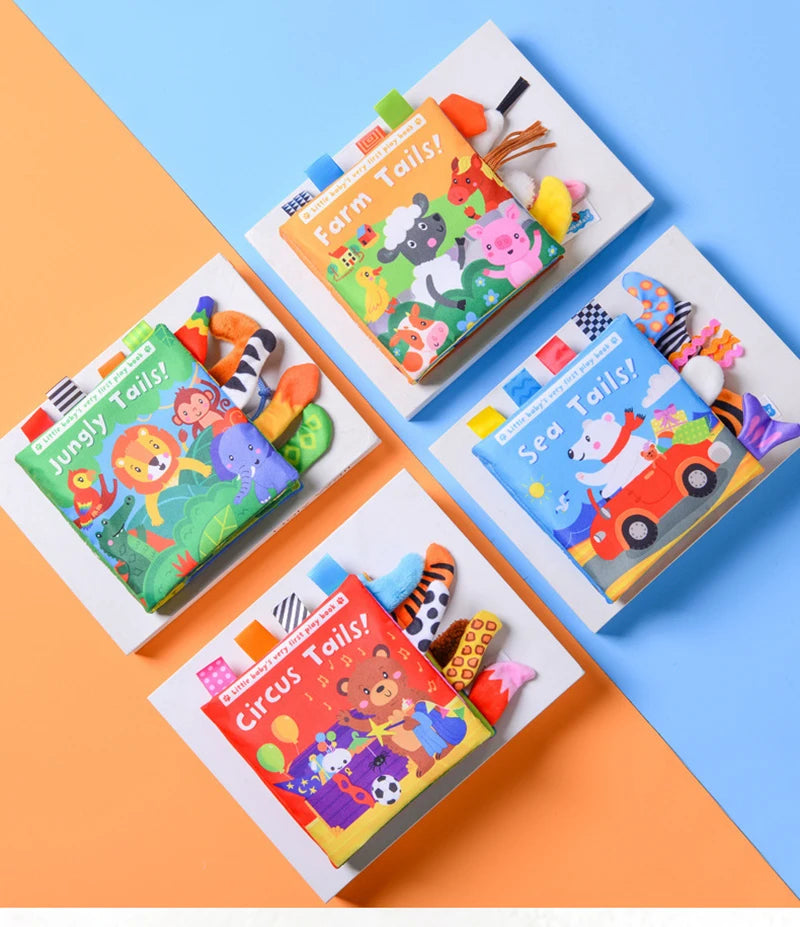 Libros suaves para bebés, juguetes 3D con tacto y sensación de tela arrugada, libros para bebés, niños, tacto y sensación arrugada, regalos para niños pequeños