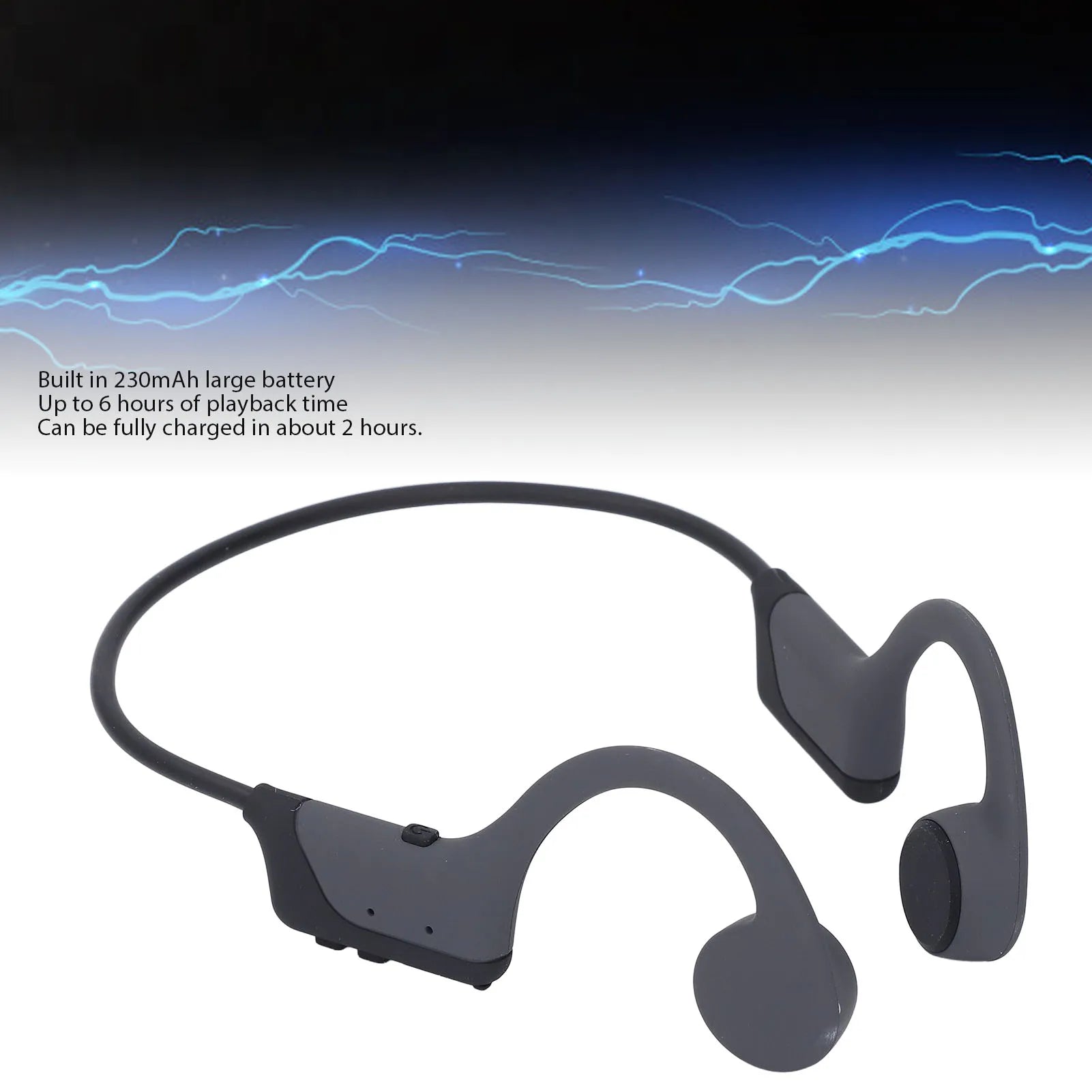 Auriculares Inalámbricos de Conducción Ósea, Alta Calidad de Sonido, Deportivos, 6 Horas de Reproducción, Bluetooth, Auriculares de Conducción Ósea de Oreja Abierta