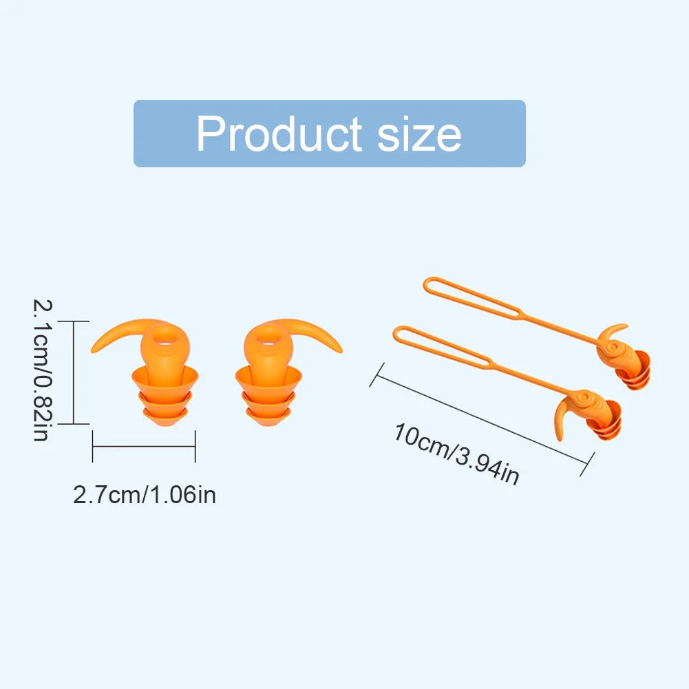 1 par/2 pares de tapones para los oídos para nadar, accesorios de silicona impermeables y antiruido para piscina, tapones para los oídos para natación, deportes acuáticos, tapones para los oídos para nadar
