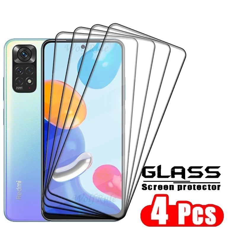 4/3/2/1 Uds cubierta completa de cristal para Redmi Note 11 cristal Xiaomi Redmi Note 11 vidrio 9H HD Protector de pantalla Redmi Note 11 Pro Plus 11S