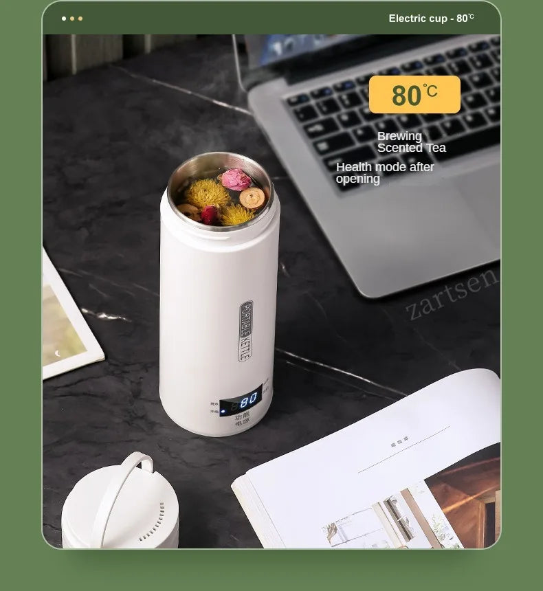 Hervidor eléctrico de viaje de 500ML, hervidor térmico portátil para agua hirviendo rápida, calentador de leche para bebé, hervidores térmicos de acero inoxidable 304