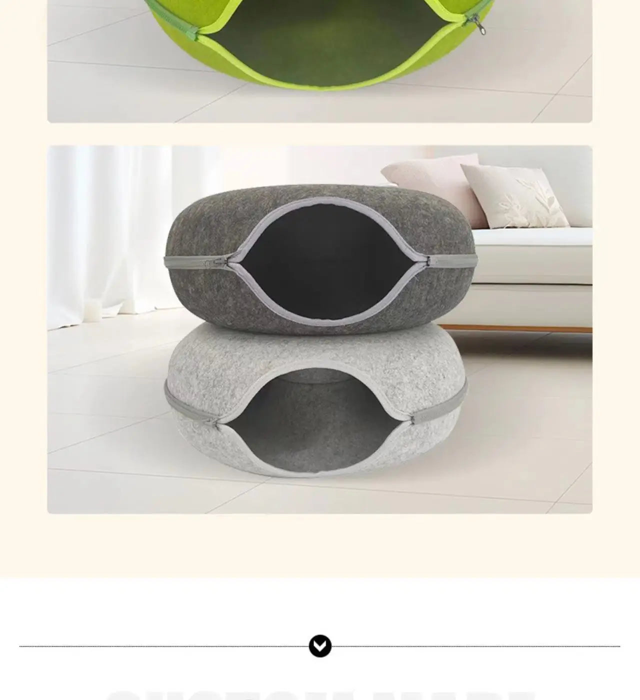 Cama Túnel para Gatos de Interior, Desmontable y Lavable, Cueva de Fieltro para Gatos, Escondite Interactivo, Nido de Descanso, Apto para Viviendas con Múltiples Gatos