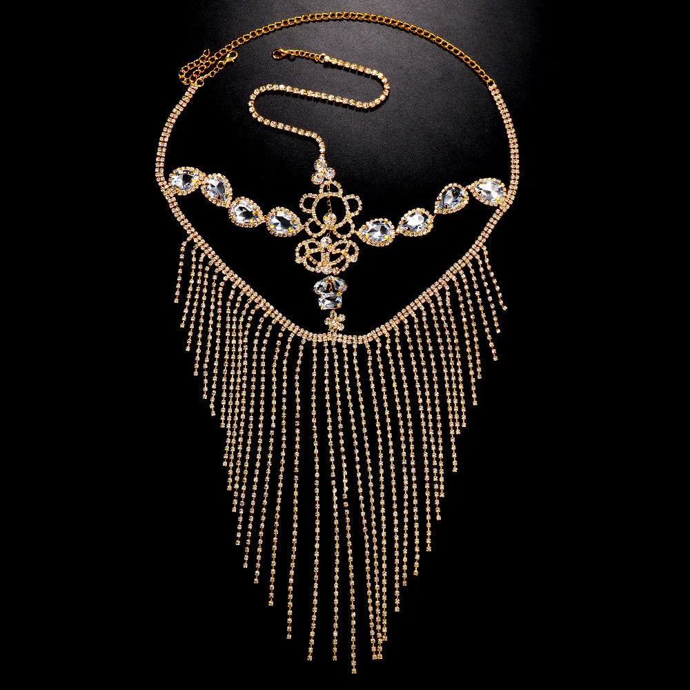 Máscara de diamantes de imitación con flecos para mujer, accesorios de moda para fiestas de baile, tendencia 2026