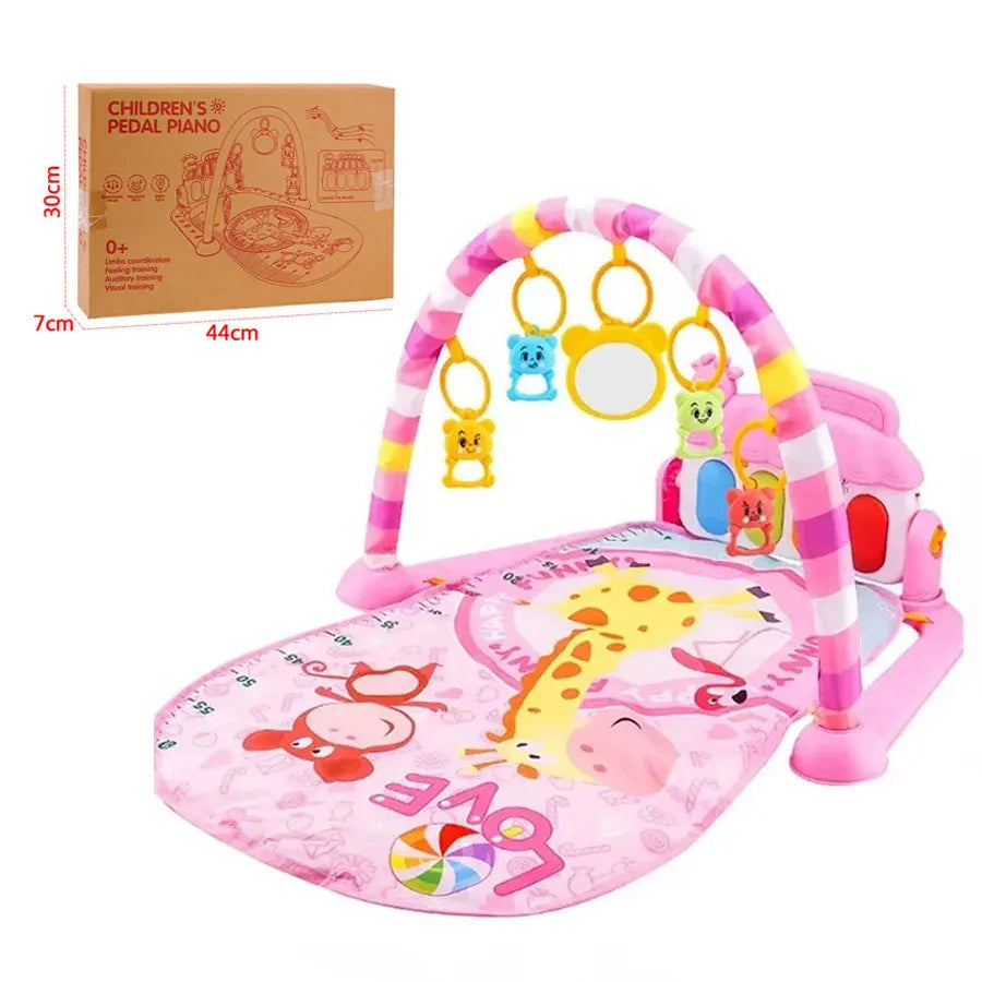 Tapete de juego para bebé, alfombra de actividades para gatear en gimnasio, juguetes para regalo de 0 a 12 meses, tapete de juego infantil, estante de música para niños pequeños, alfombra con teclado de Piano