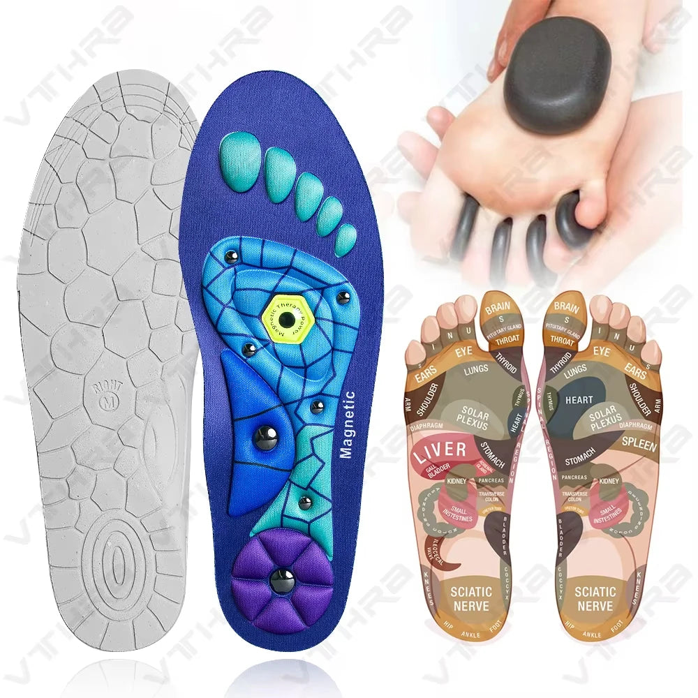 Plantillas de masaje magnético, insertos de acupresión, soporte para arco, acupresión ortopédica, almohadillas para zapatos, alivia el cansado para hombres y mujeres, Unisex