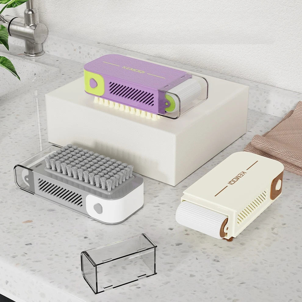 Caja de almacenamiento multifuncional para jabón, caja de almacenamiento portátil antideslizante y creativa para lavandería con rodillo de cepillo, 1 ud.