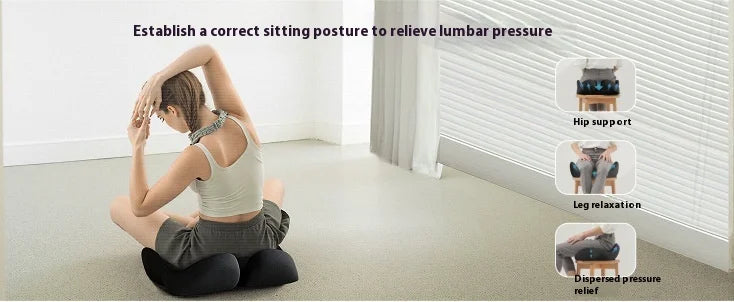 Cojín de asiento ergonómico de espuma viscoelástica gruesa para sillas de oficina: almohadilla para silla resistente con funda extraíble, ideal para la parte inferior de la espalda