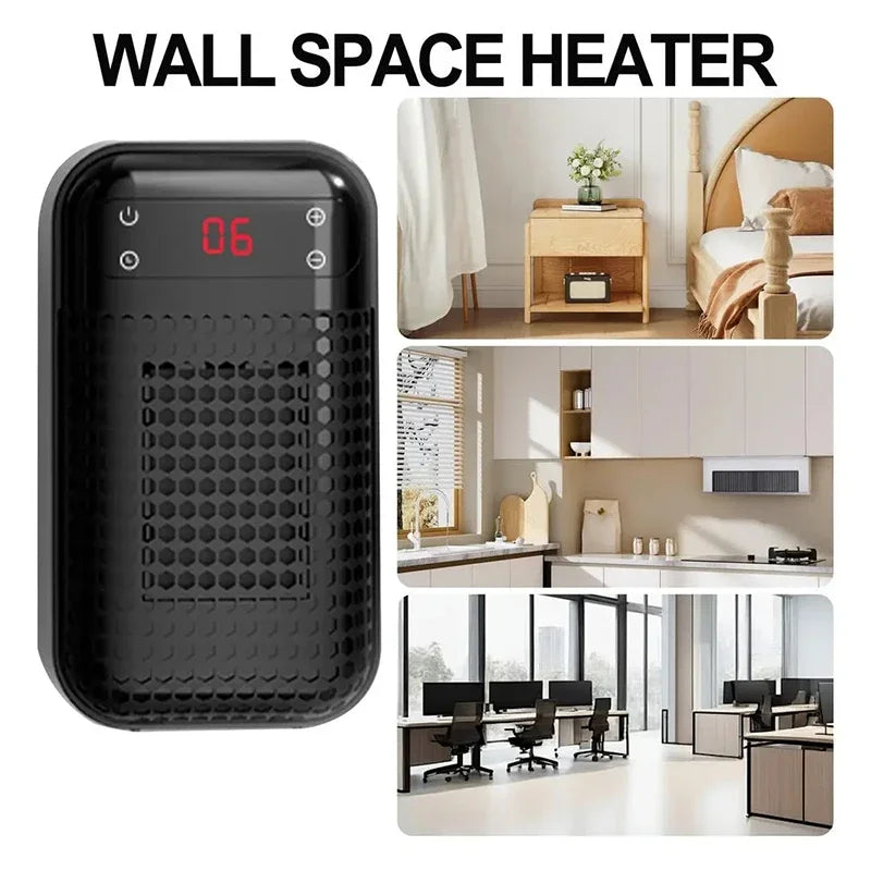 Calentador de Pared Enchufable, Calentador Eléctrico Portátil para el Hogar, Pequeños Ventiladores de Calefacción para Baño, Calentador Doméstico con Control Remoto