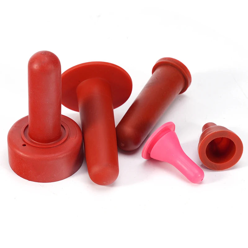 Bebedero para ganado y ovejas, tetina roja para alimentación de ternero, tetina para biberón, accesorios para biberones, suministros de alimentación para ganado, 2 uds.