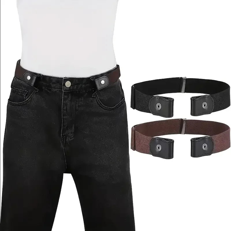 Cinturón elástico invisible sin rastro Cinturón de mujer Pantalones vaqueros Cinturón elástico de hombre