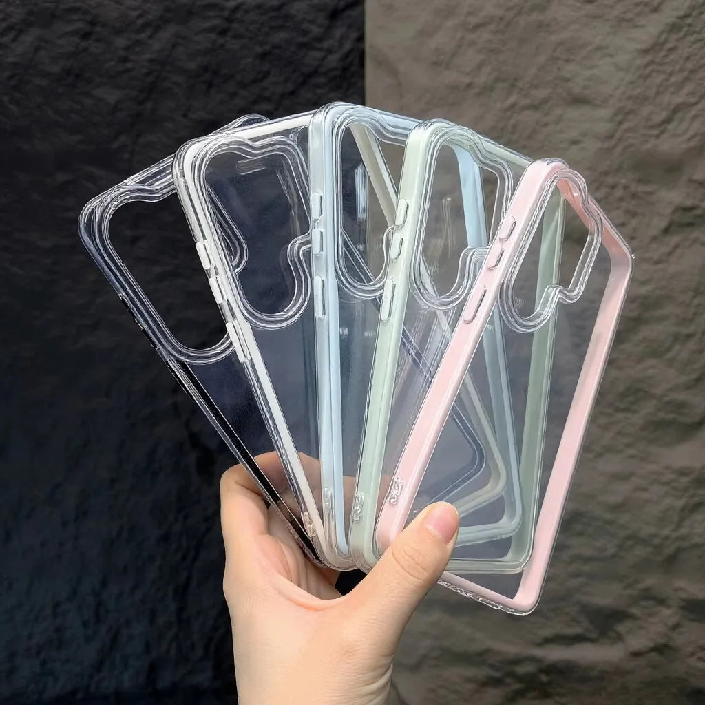 Funda Transparente de Color Caramelo para Teléfono Samsung S26 Ultra S25 A06 A07 A57 A56 A26 A37 A36 A17 A16, 2 en 1, Antigolpes