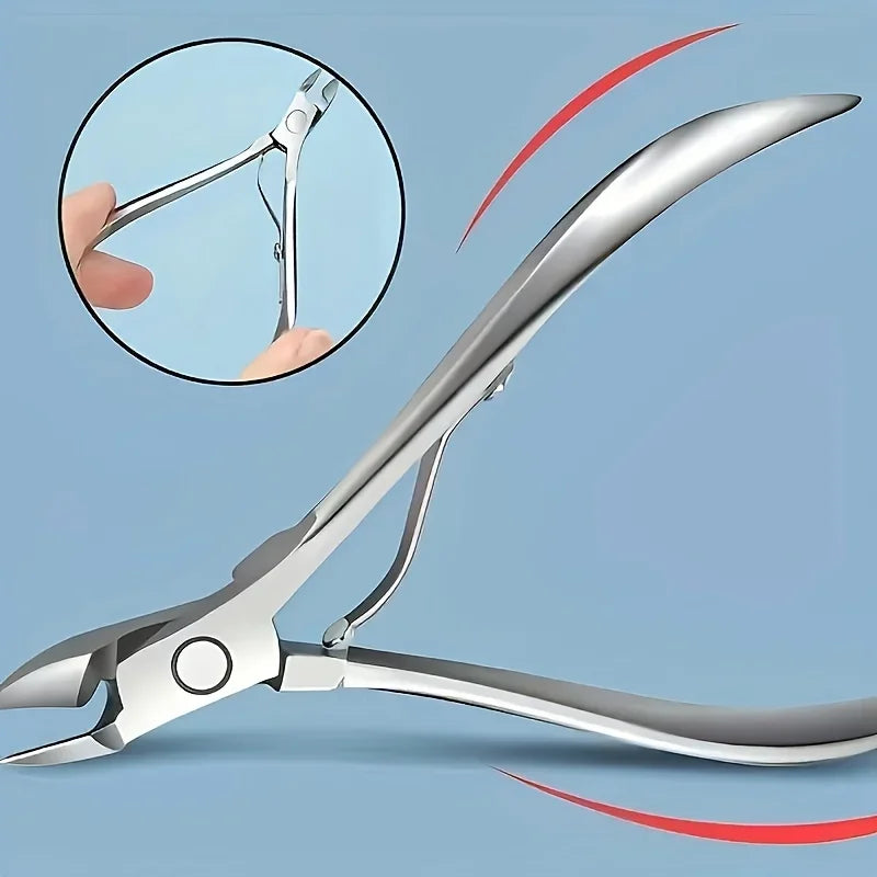 1 cortaúñas de acero inoxidable para uñas gruesas y encarnadas, herramienta de recorte de precisión, herramienta de manicura y pedicura para salón y hogar