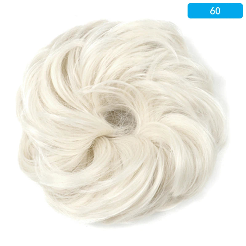 AZQUEEN-extensión de cabello de moño desordenado, banda elástica sintética, moño ondulado rizado, Scrunchies Donut Updo, postizo para mujer
