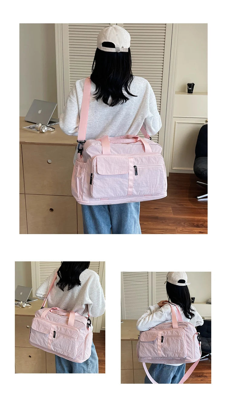 Bolsas de viaje Oxford con cremallera a la moda, bolsos sencillos de gran capacidad para mujer, gran oferta 20220, bolsas de viaje portátiles con hilo de coser