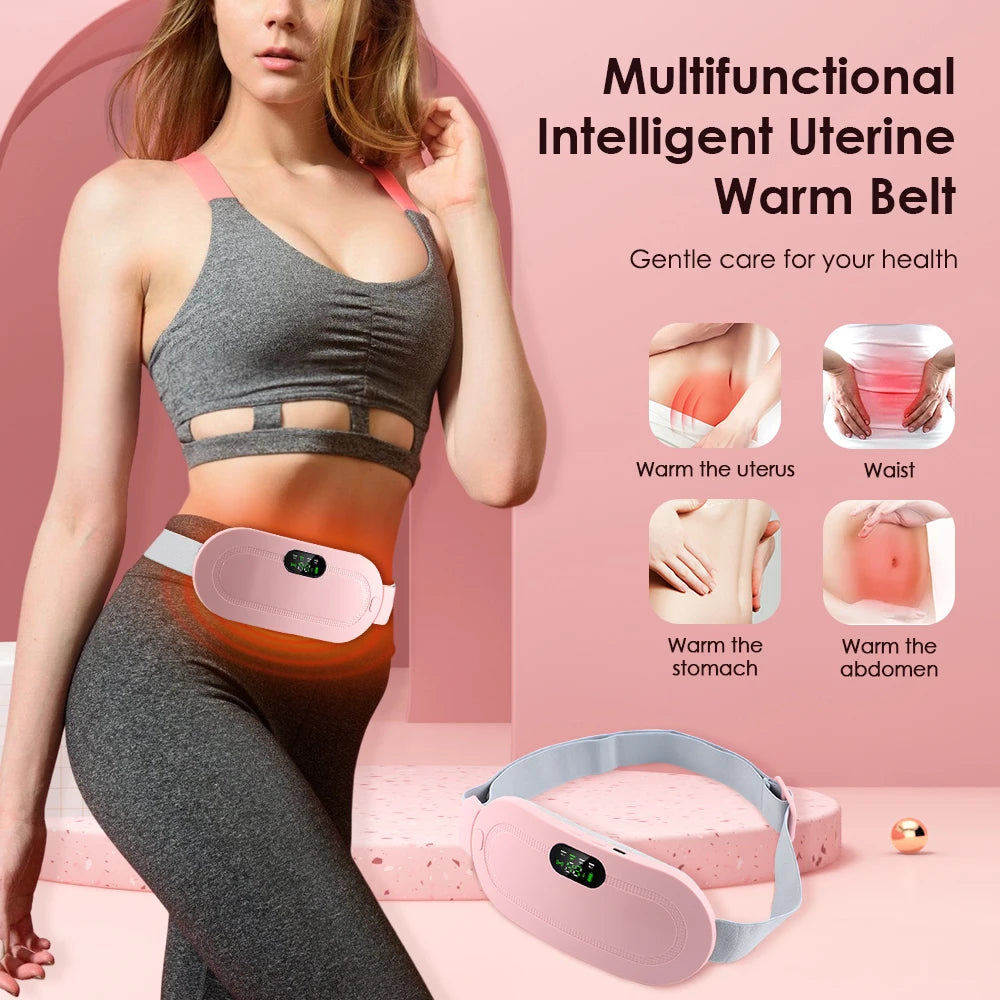Almohadilla calefactora Menstrual, masajeador Abdominal eléctrico, cinturón de cintura calentado por vibración, cinturón calentador de útero USB para mujeres, cuidado de los períodos