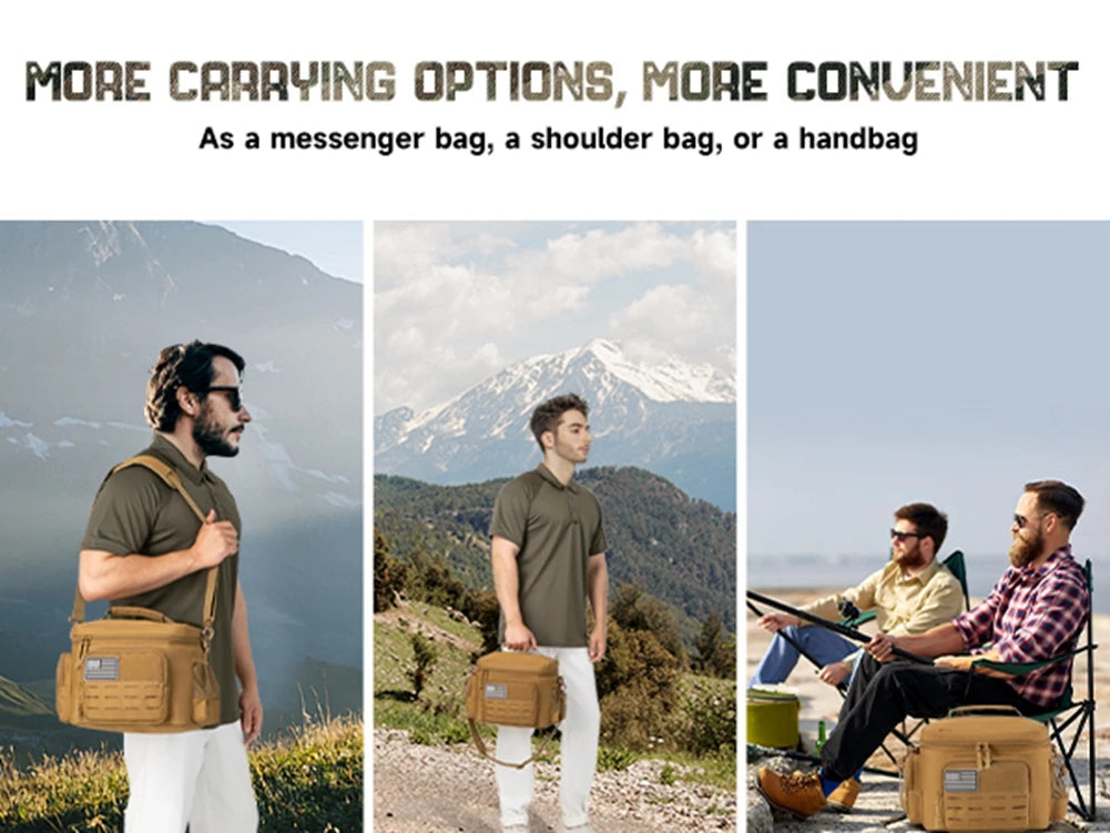 Fiambrera táctica para hombres, bolsa de almuerzo resistente al aire libre, bolsa térmica duradera con aislamiento a prueba de fugas para trabajo, comida, Camping, Picnic