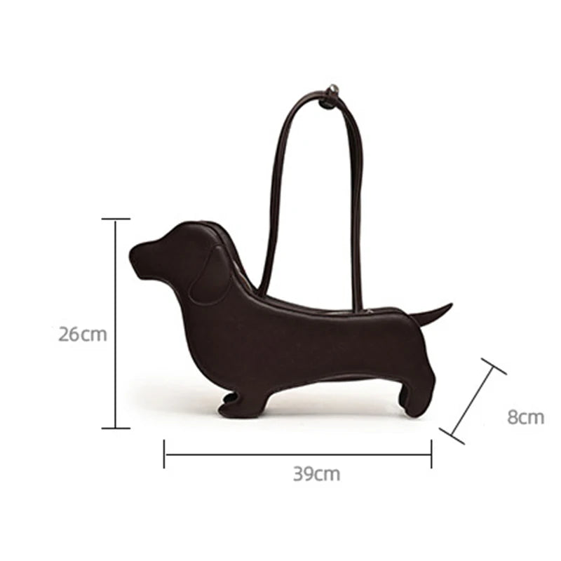 Bolso de hombro tridimensional de perro salchicha, bolso Retro de cuero PU con diseño de bolso para axila para mujer, bolso de viaje de tendencia