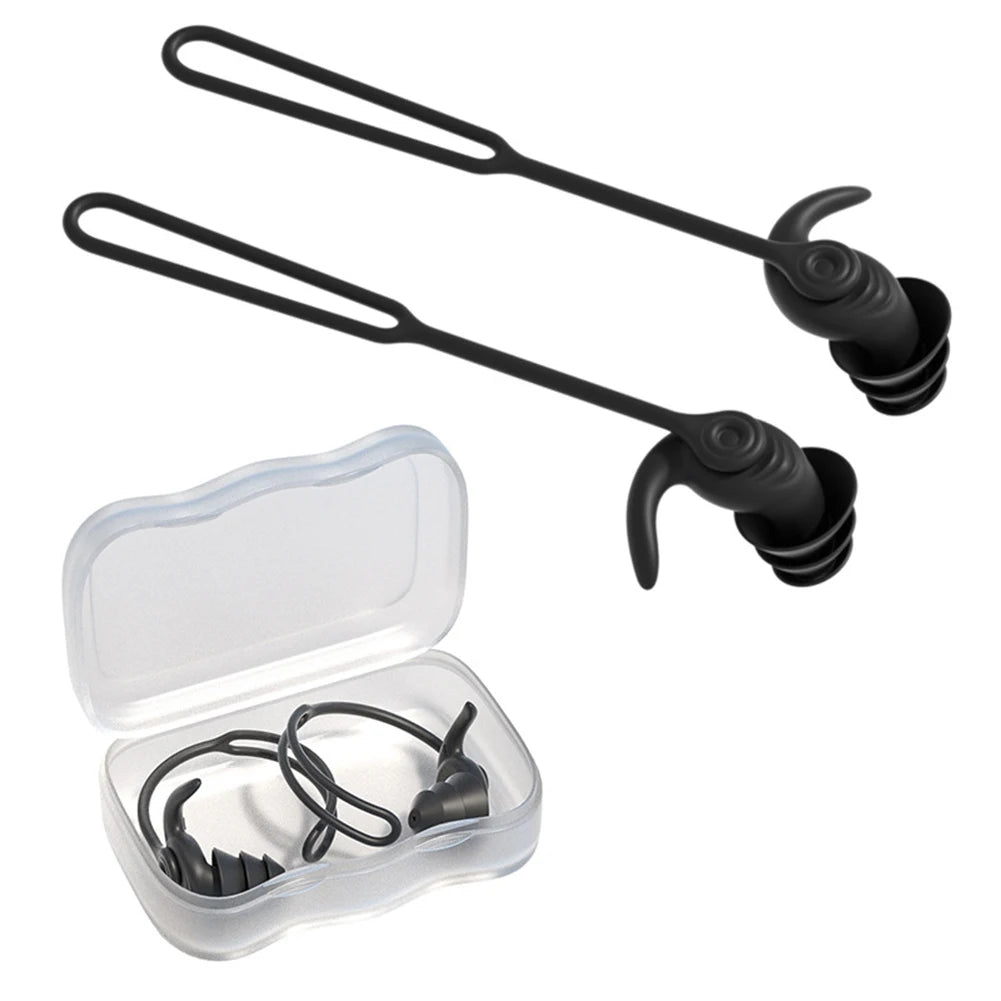 1 par/2 pares de tapones para los oídos para nadar, accesorios de silicona impermeables y antiruido para piscina, tapones para los oídos para natación, deportes acuáticos, tapones para los oídos para nadar