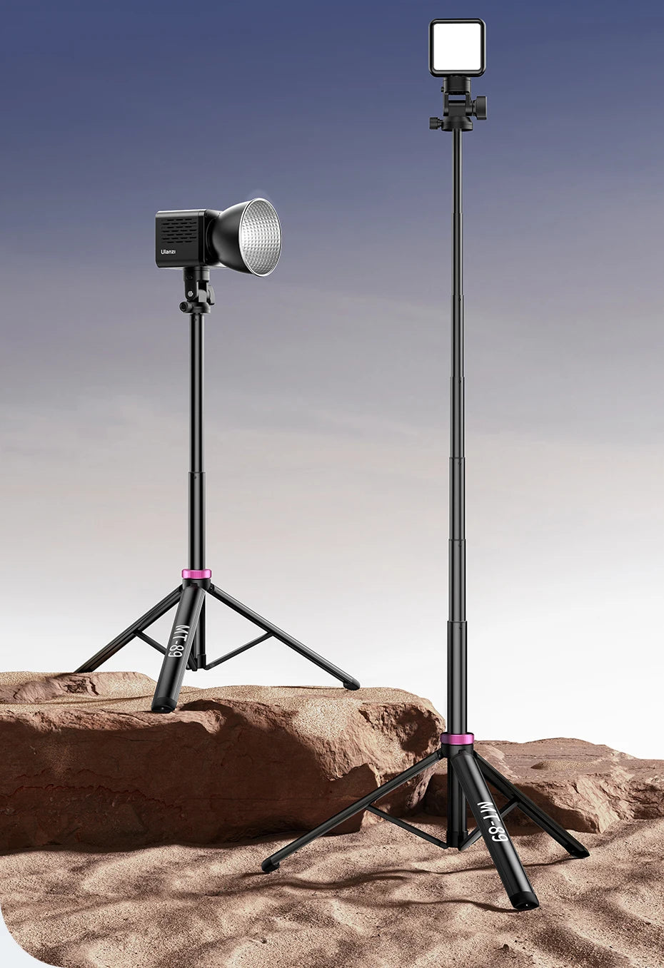Ulanzi MT-89 soporte de luz trípode extensible de 2M con placa de liberación rápida de 1/4 pulgadas soporte de zapata fría para cámara DSLR teléfono luz de vídeo micrófono