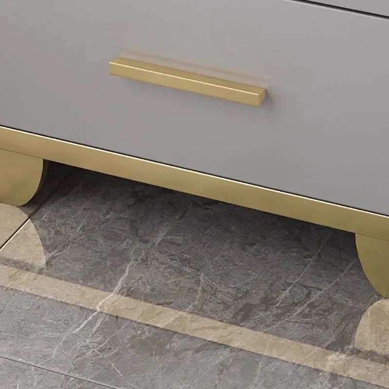 Mesita de Noche con Cajones, Mesa Auxiliar para Cama, Gabinete Blanco, Mesitas de Noche con Almacenamiento, Mueble Criado Mudo