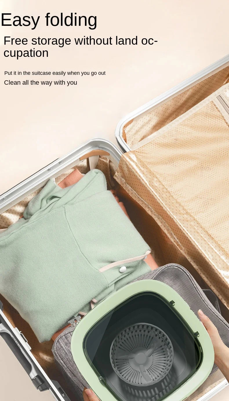 Lavadora plegable portátil de gran capacidad, cubo secador giratorio para ropa, ropa interior de viaje, calcetines, Mini lavadora, 6L/11L
