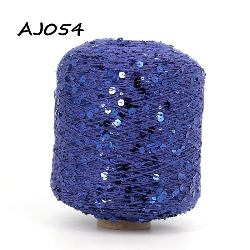Cooamuu-Hilo de lentejuelas de algodón de lujo, hilo para tejer a mano, 500G/bobina, 3MM + 6MM, accesorios de lentejuelas