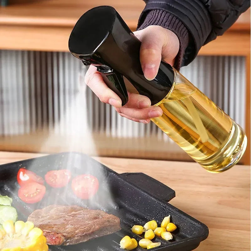 Botella pulverizadora de aceite de plástico para el hogar, botella pulverizadora de aceite o cepillo de aceite, nebulizador, relleno de niebla, cocina, barbacoa de doble uso, 200/300/500ml
