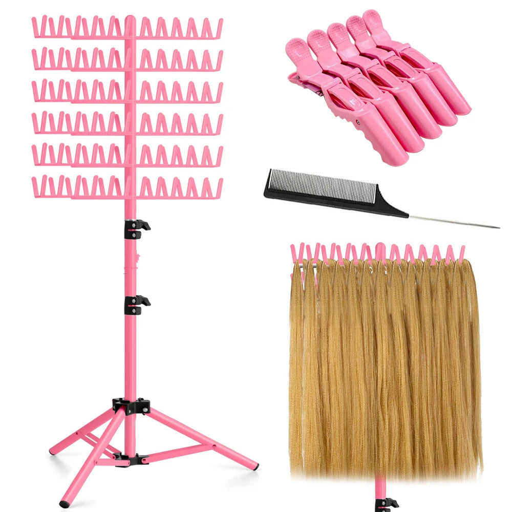 Nunify-estante para el cabello para trenzar, divisor de 144 clavijas para soporte separador, estante para el cabello trenzado, soporte de extensión de pie, colgador