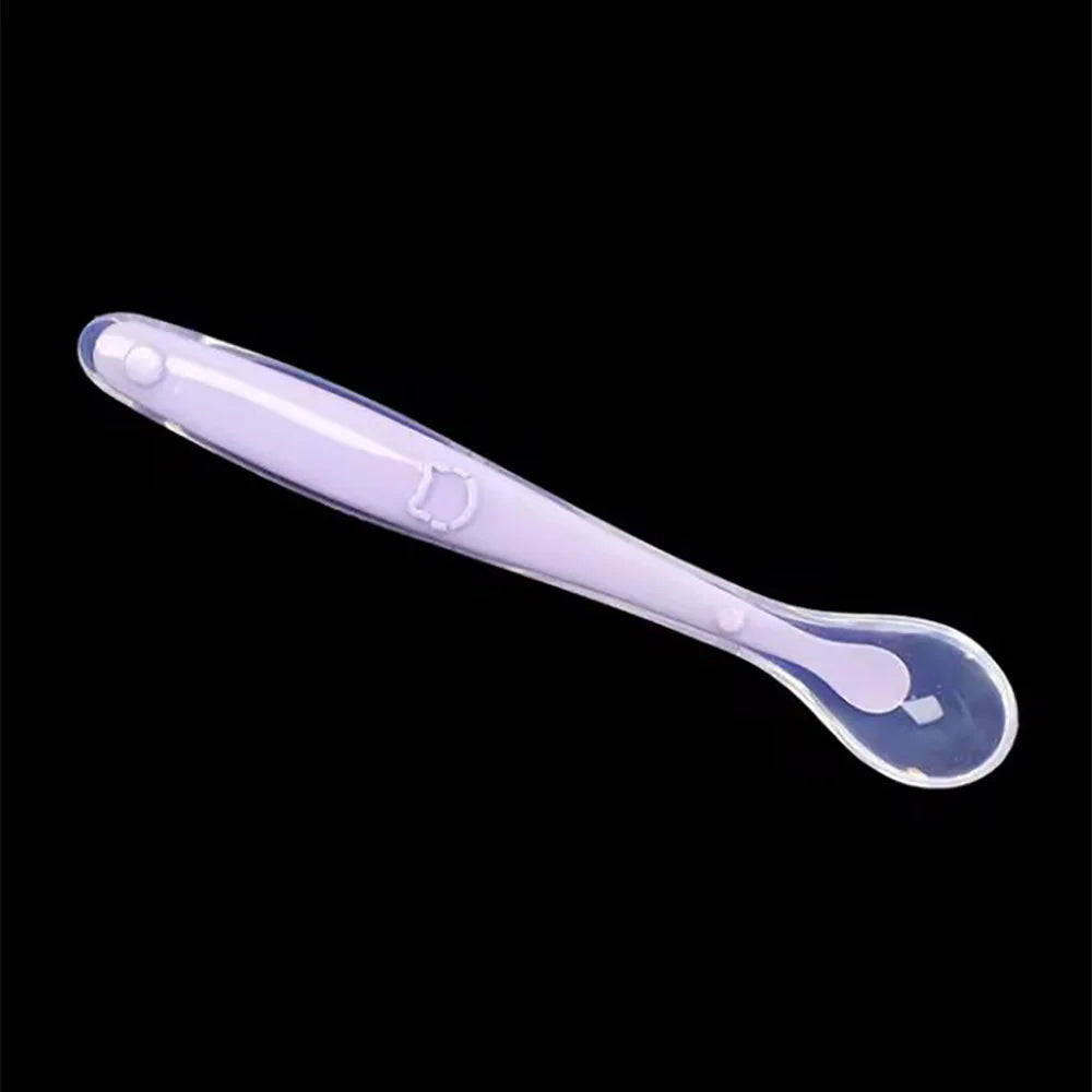 Cuchara de silicona para bebés para niños, comida complementaria, cuchara suave, cucharas de entrenamiento, vajilla de alimentación para niños y niñas