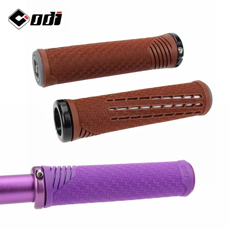 ODI-empuñaduras de bicicleta con bloqueo, empuñaduras ligeras de silicona y fibra de carbono, antideslizantes, absorción de impacto, agarre cómodo, accesorio para bicicleta