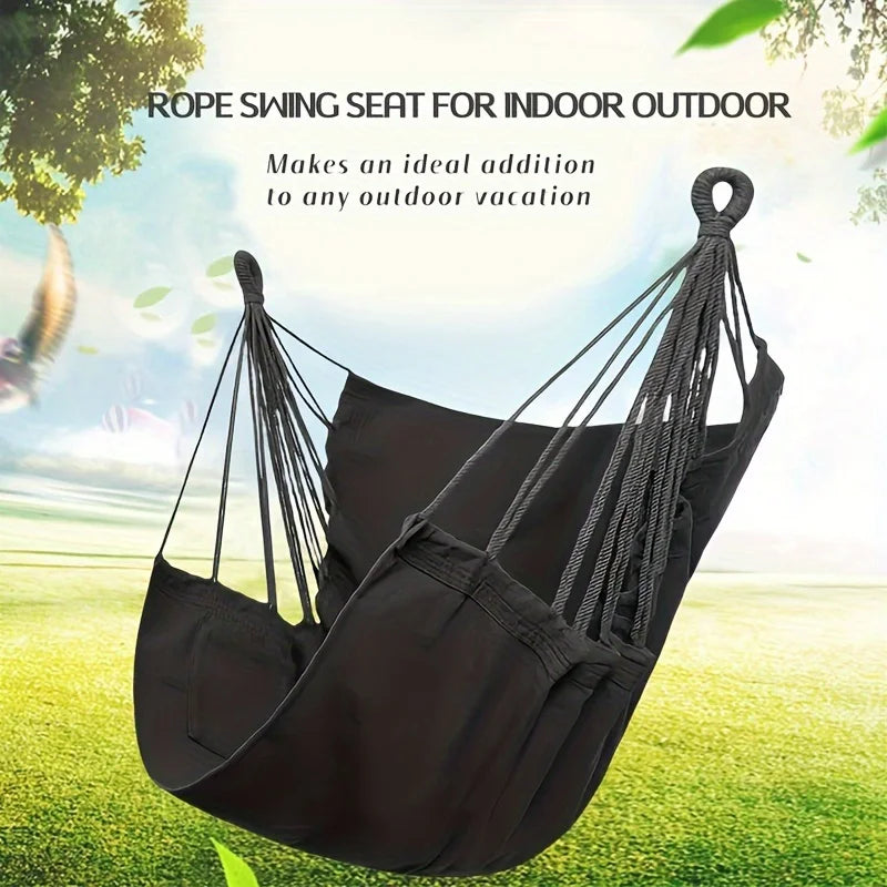 Hamaca de tela de ocio, silla columpio para exteriores, hamaca para dormitorio, hamaca antivuelco (con bolsa de almacenamiento, 1 ud.