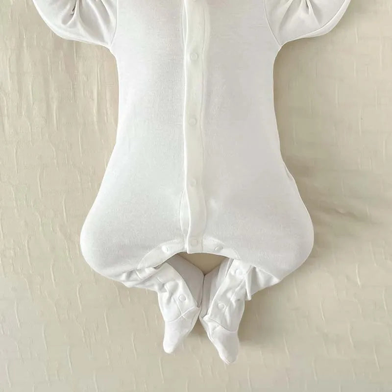 Conjunto de ropa para bebé recién nacido, niño y niña, peleles de Color sólido de manga larga de algodón 100%, traje con pechera, productos infantiles de 0 a 3 meses