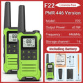 2PCS Baofeng F22 PMR 446MHz Mini Walkie Talkie Impermeable Tipo-C Sin Licencia NOAA Linterna Radio Bidireccional Portátil para Caza