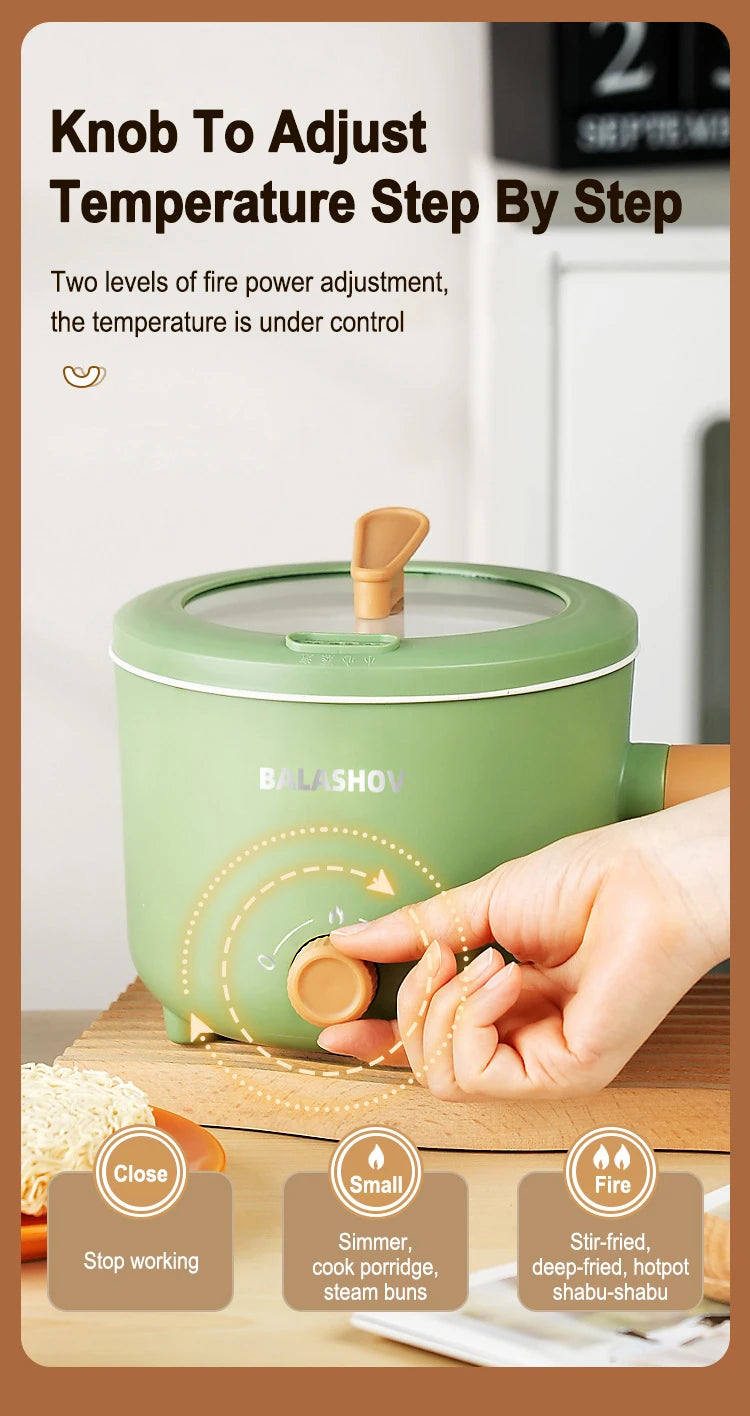 Olla eléctrica múltiple de 220V/110V, sartén antiadherente para el hogar, olla caliente, olla arrocera, electrodomésticos de cocina, olla arrocera eléctrica
