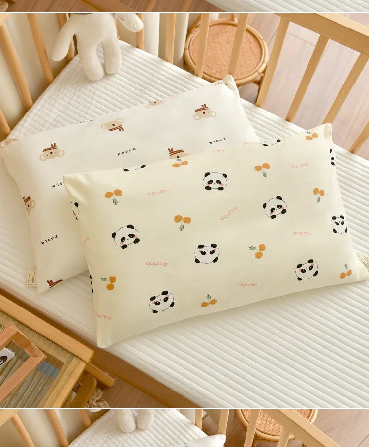 Almohada transpirable de algodón con dibujos animados para bebés y niños, almohada para recién nacidos, almohada para siesta para jardín de infantes, adecuada para uso diario, 30x50cm