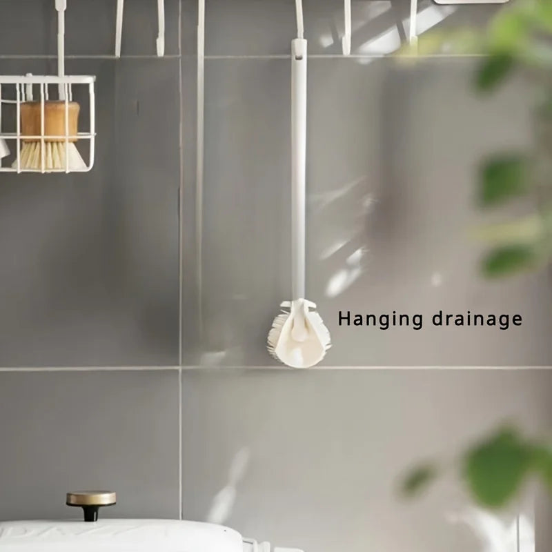 Cepillo de silicona de limpieza integral plegable de 360 grados con diseño de mango largo, reutilizable para botellas y tazas