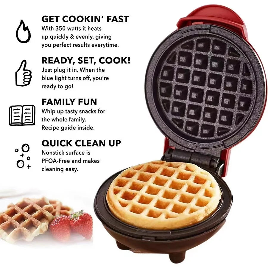 Mini Wafleras Maker, Antiadherente de Doble Cara, Forma de corazón para Hacer panini, Hash Browns y Otros almuerzos