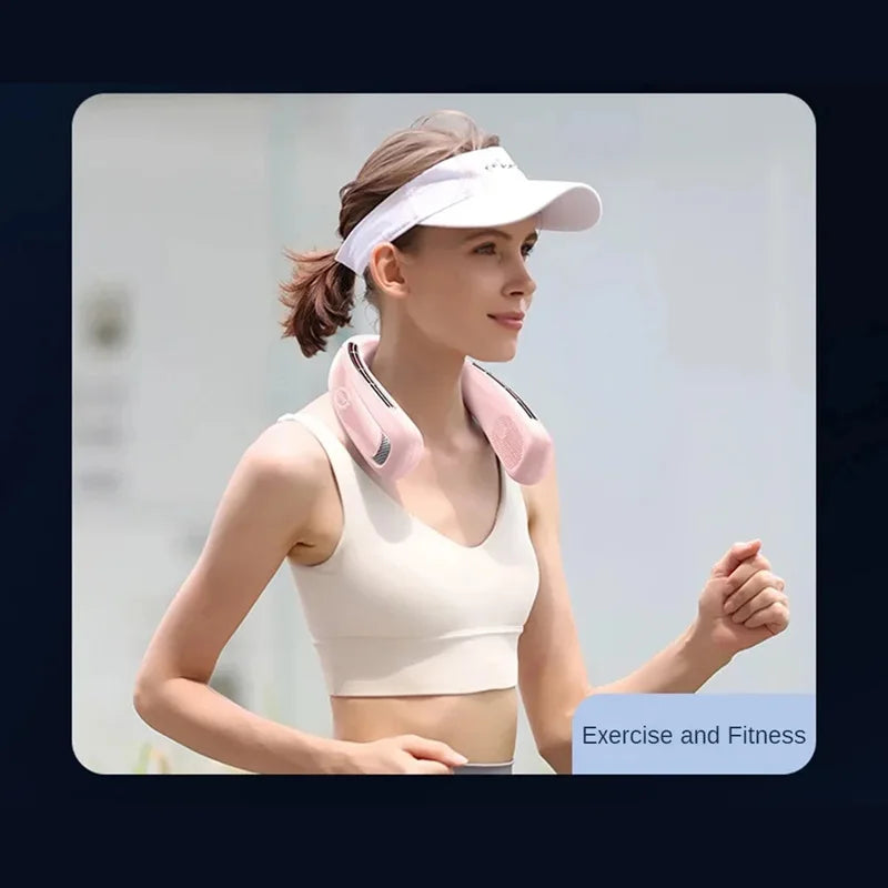 Nuevo ventilador de cuello portátil de 15000mAh pantalla Digital inteligente USB recargable al aire libre ventilador de cuello de enfriamiento silencioso sin aspas para verano