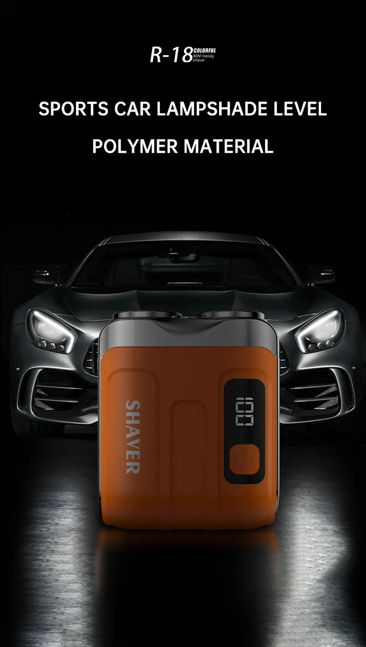 Mini Afeitadora eléctrica inteligente para el hogar y el coche, afeitadora recargable de doble hoja con pantalla Digital, potente herramienta recortadora de barba
