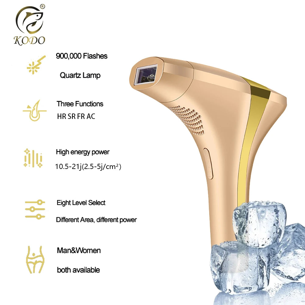 KODO 2026 Depiladora Láser de Hielo de Alta Gama, Personalizable, Depilación Láser Permanente IPL, Fotoepiladora Indolora 4 en 1 para Rostro y Cuerpo