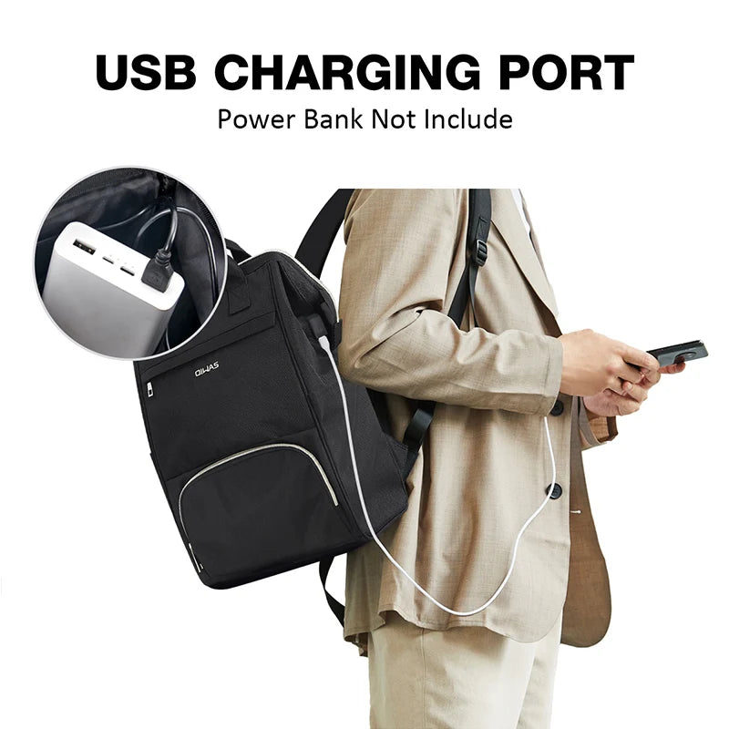 Mochila de almuerzo OIWAS para mujer, mochila para ordenador portátil de 15,6 pulgadas, mochila térmica con puerto USB, para hombres, viajes, trabajo, picnics, senderismo
