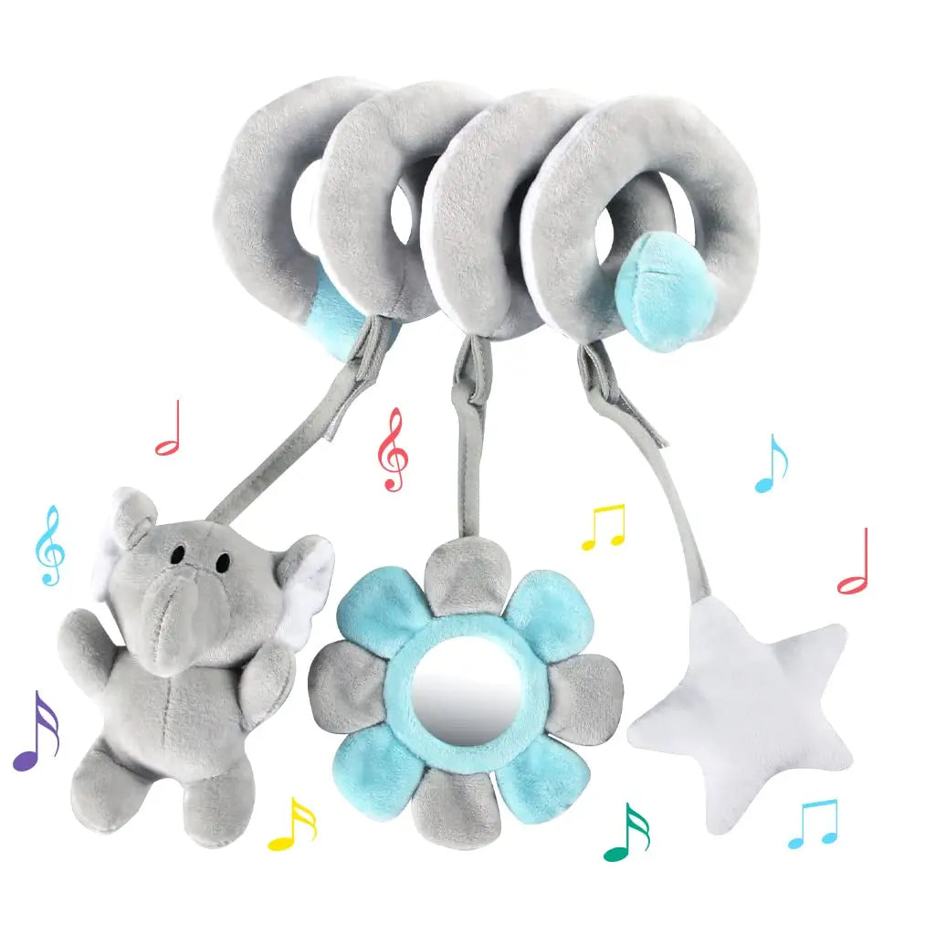 Sonajero de peluche sensorial para bebé, cochecito de juguete, juguetes colgantes móviles musicales, sonajeros móviles para bebés, juegos para recién nacidos de 0 a 6 y 12 meses