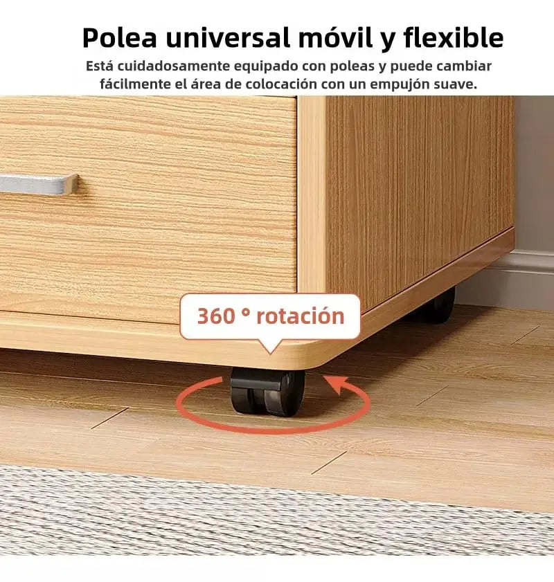 Archivador con 3 Cajones y Puerta con Cerrojo,Multifunción Gabinete de Almacenamiento,Mueble Organizador Bajo Escritorio para Impresora, Estantes Ajustables,Oficina en Casa, 90x34x59cm