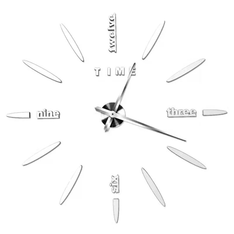 Reloj de pared con espejo acrílico de Número Romano grande 2D/3D, pegatina de moda DIY, relojes de cuarzo, reloj, decoración del hogar, pegatinas para el salón