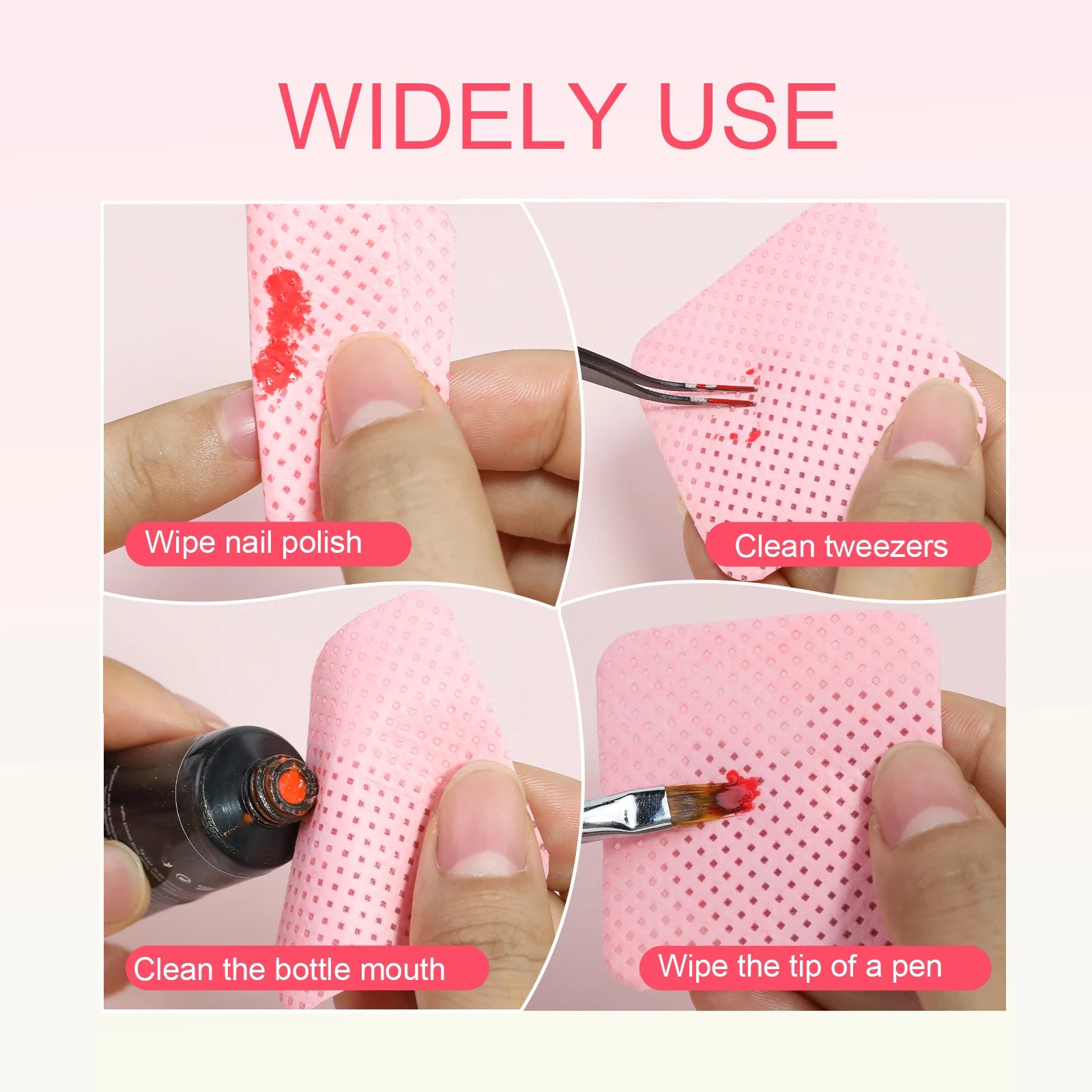 Toallitas de pegamento para pestañas sin pelusa para decoración de uñas en caja, removedor de esmalte de Gel de papel, pegamento limpio, almohadillas de algodón, Herramientas de limpieza de belleza, 1080 Uds.