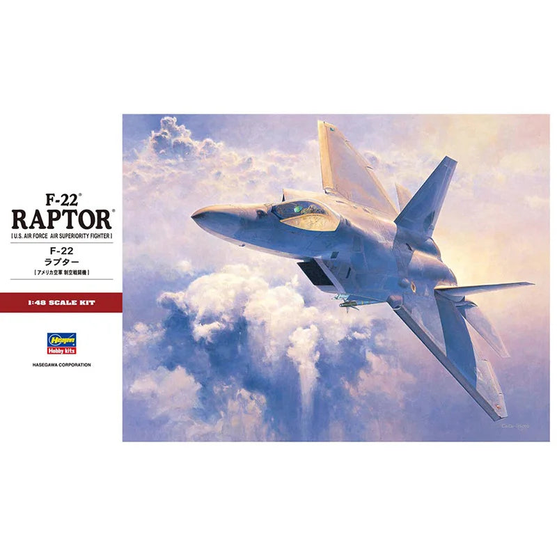 Hasegawa Kit de modelo de avión ensamblado 07245 American F-22 Raptor Superiority Fighter 1/48